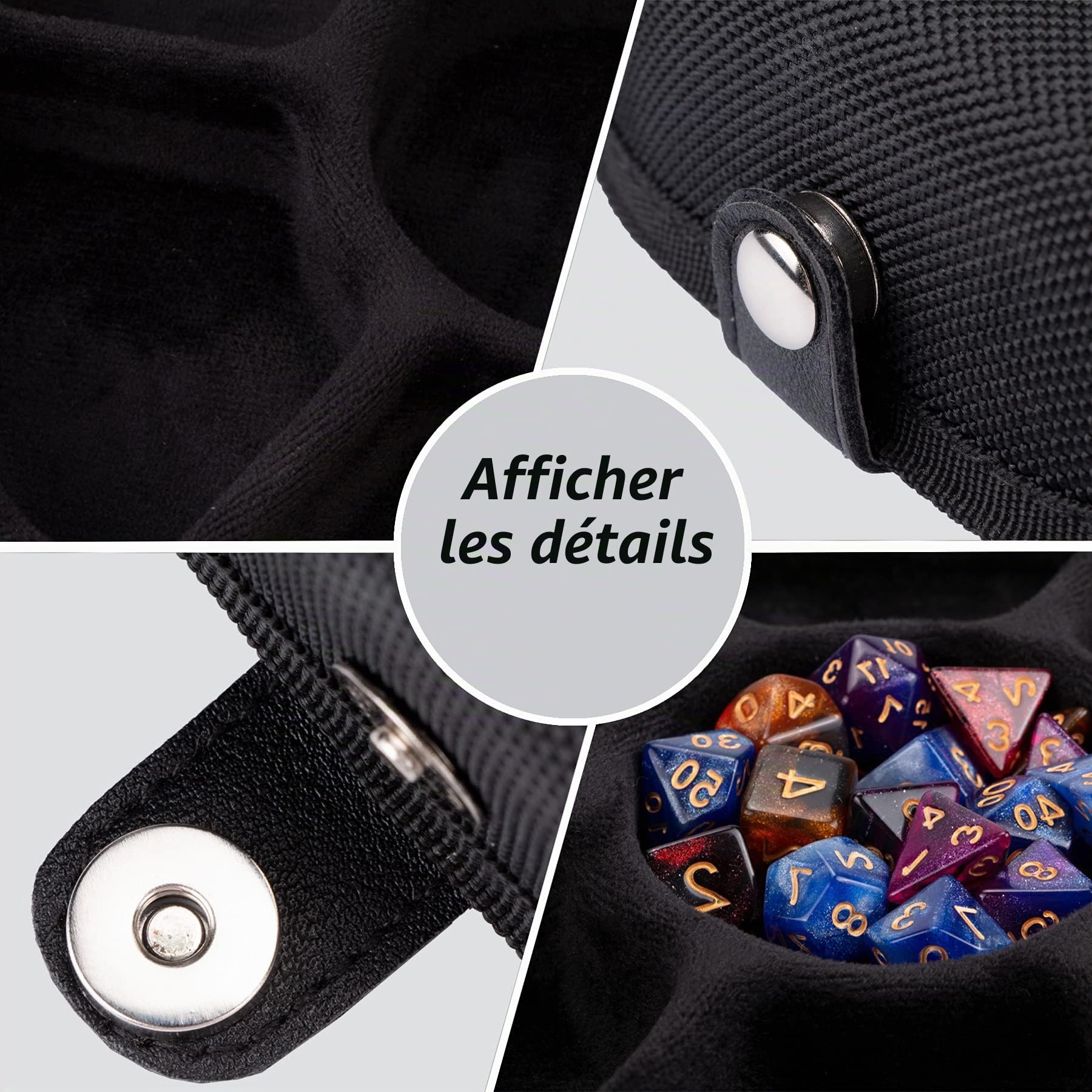 Aenllosi Housse Boîte Étui à DND Dés Tray pour DND Dé Jeu de Role DND Dés Set 210 polyédriques Dice（Petit Housse）