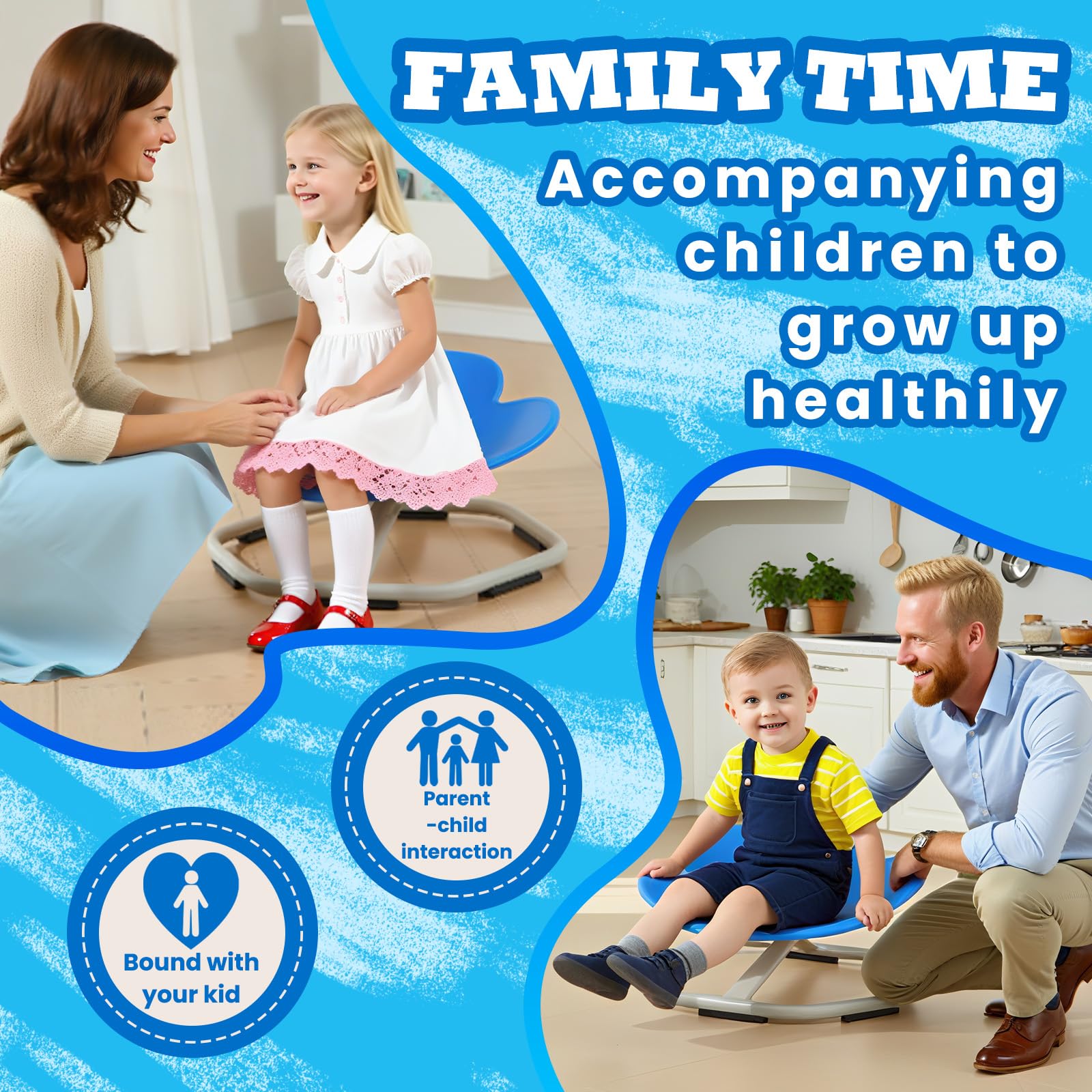 Carrusel Autismo Silla giratoria para niños,Silla Giratoria Sensorial de 360°,Juguete para Autismo,TDAH Herramienta de Entrenamiento,Coordinación física y Equilibrio,Silla de Equilibrio