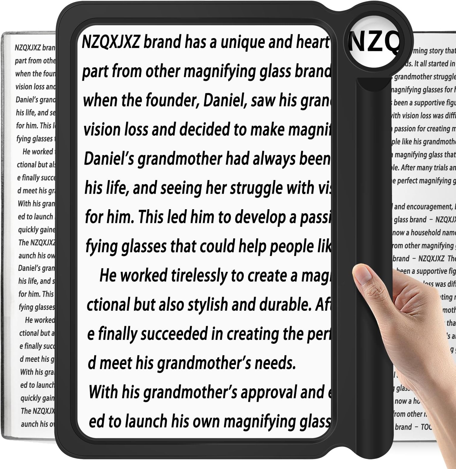 NZQXJXZ 30X 5X Magnifying Glass for Reading, Large and Lightweight Magnifier, Provide Full Book Page Viewing Area, Perfect Handheld Magnifier for Reading Small Prints and Low Vision, Black