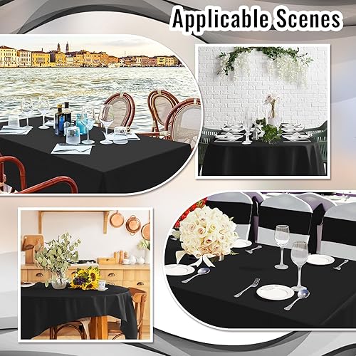 Miniatura 6 de Preboun 2 manteles desechables de plástico para mesa, de 40 x 300 pies, rollo de mantel de plástico para Navidad, para fiestas de Navidad y