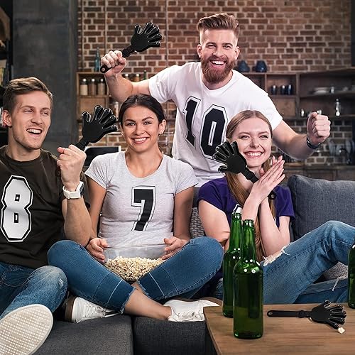 Miniatura 5 de 36 pinzas de mano negras de 7.5 pulgadas para hacer ruido, regalos de fiesta, plástico para eventos deportivos, bailar, baile, baloncesto, fútbol