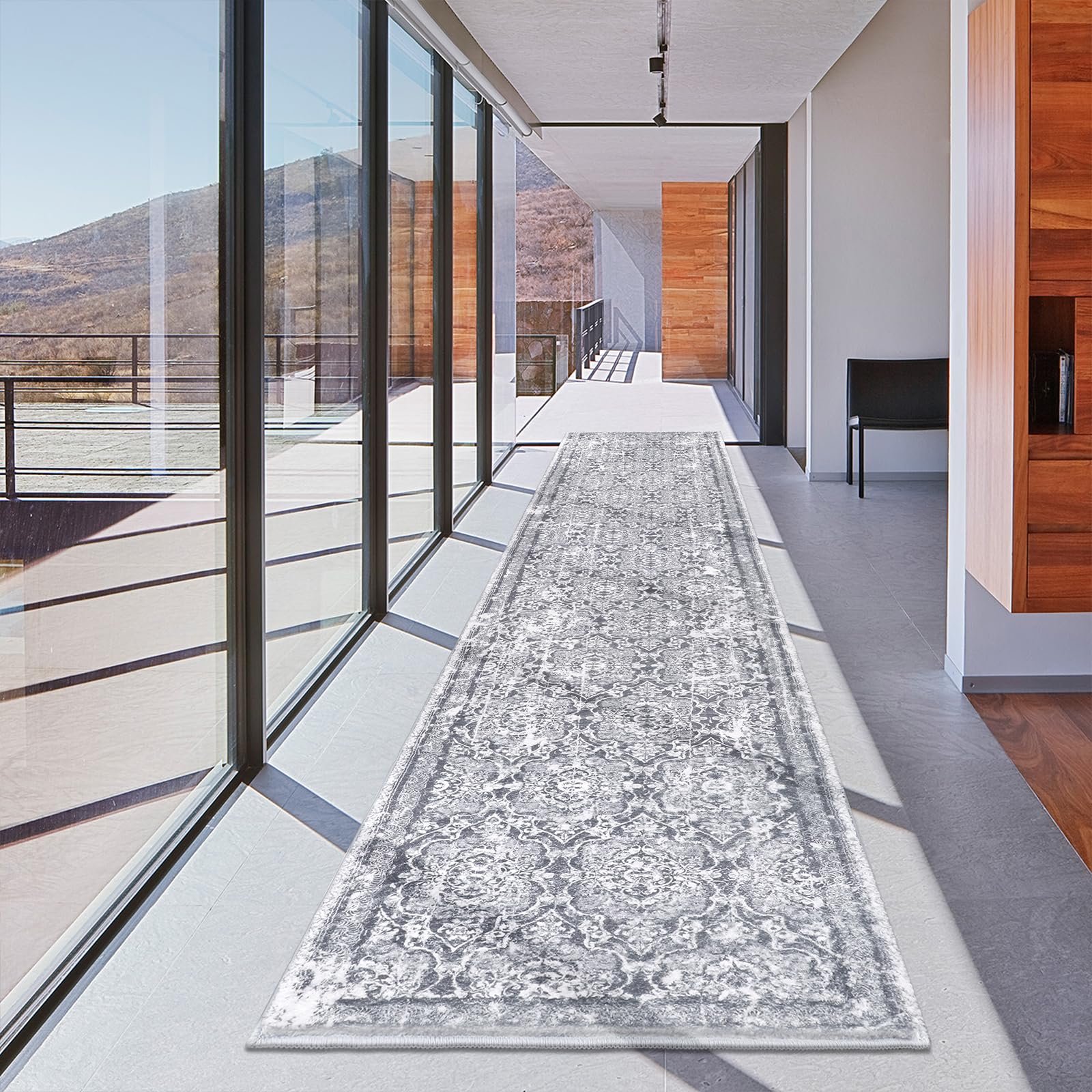 Vaukki Hallway Runner Rug, Vintage Shaggy Soft Laundry Rug Runner, Non