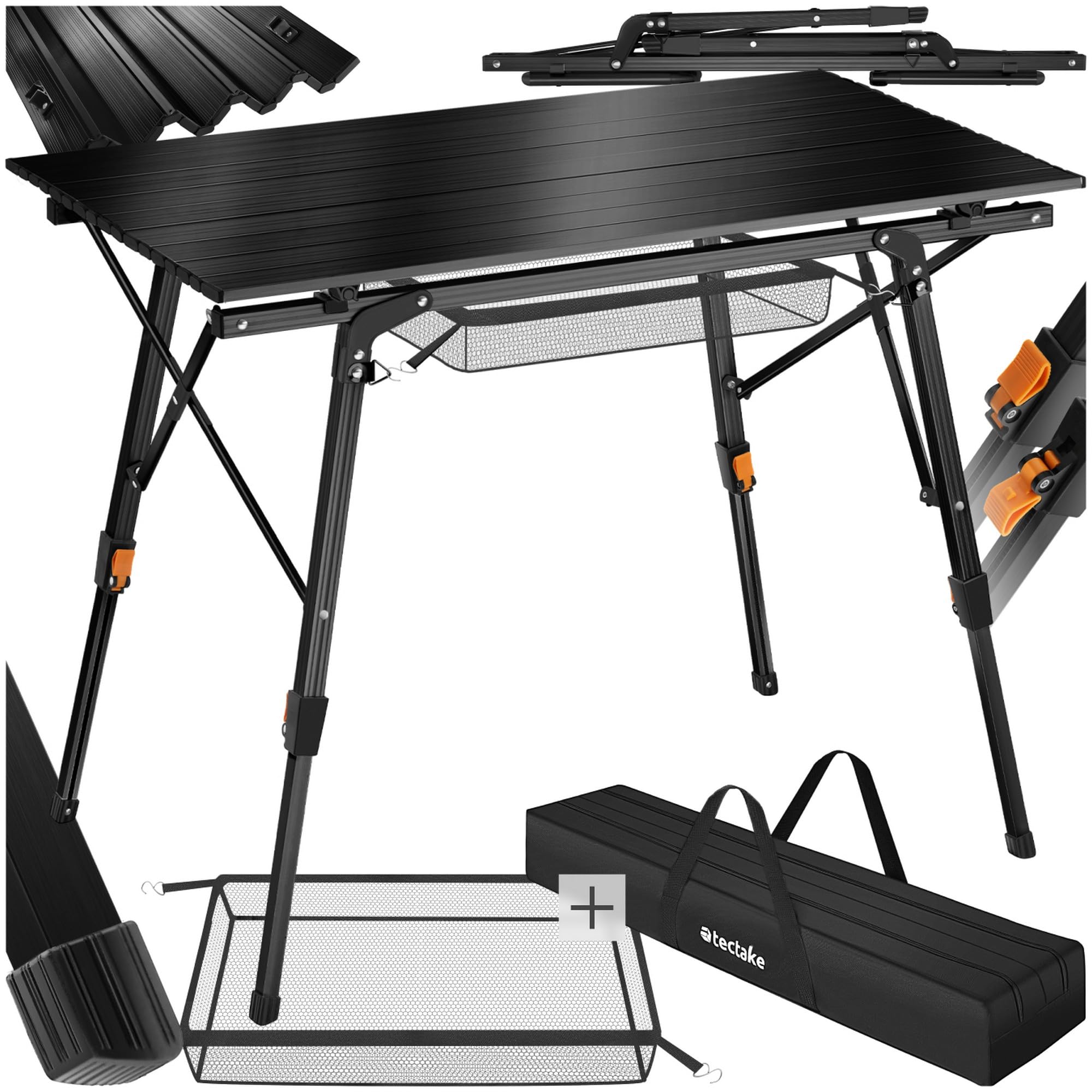 Arredamento da campeggio AMANKA Tavolino da Campeggio Regolabile in Altezza 90x60cm Tavolo