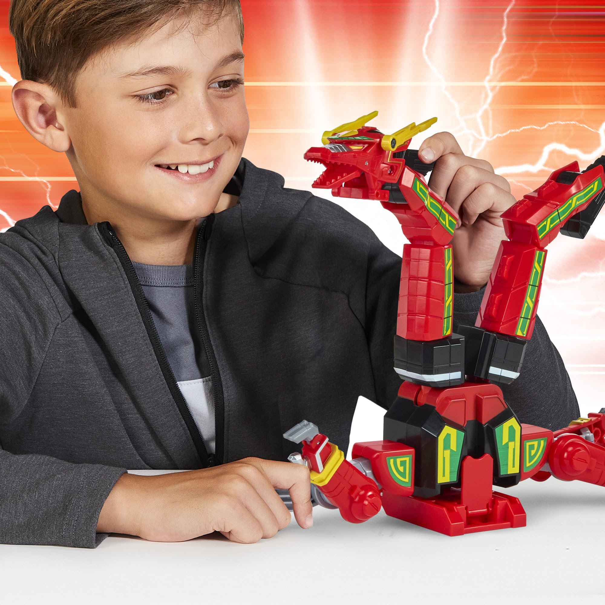 Power Rangers Mighty Morphin Re-Ignition - Czerwony Smok Deluxe Kombinowalny Thunderzord (Seria 2) od Playmates Toys