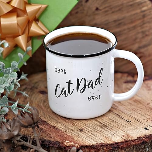Vista 8 de MAINEVENT Taza de café con texto en inglés "Best Cat Dad Ever" de 11 onzas – Regalo genial para papá y gato para hombres