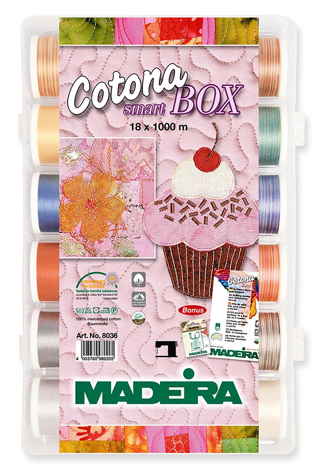 Madeira 80369350 SmartBox Cotona 50 18 Spulen-Set, 100 m