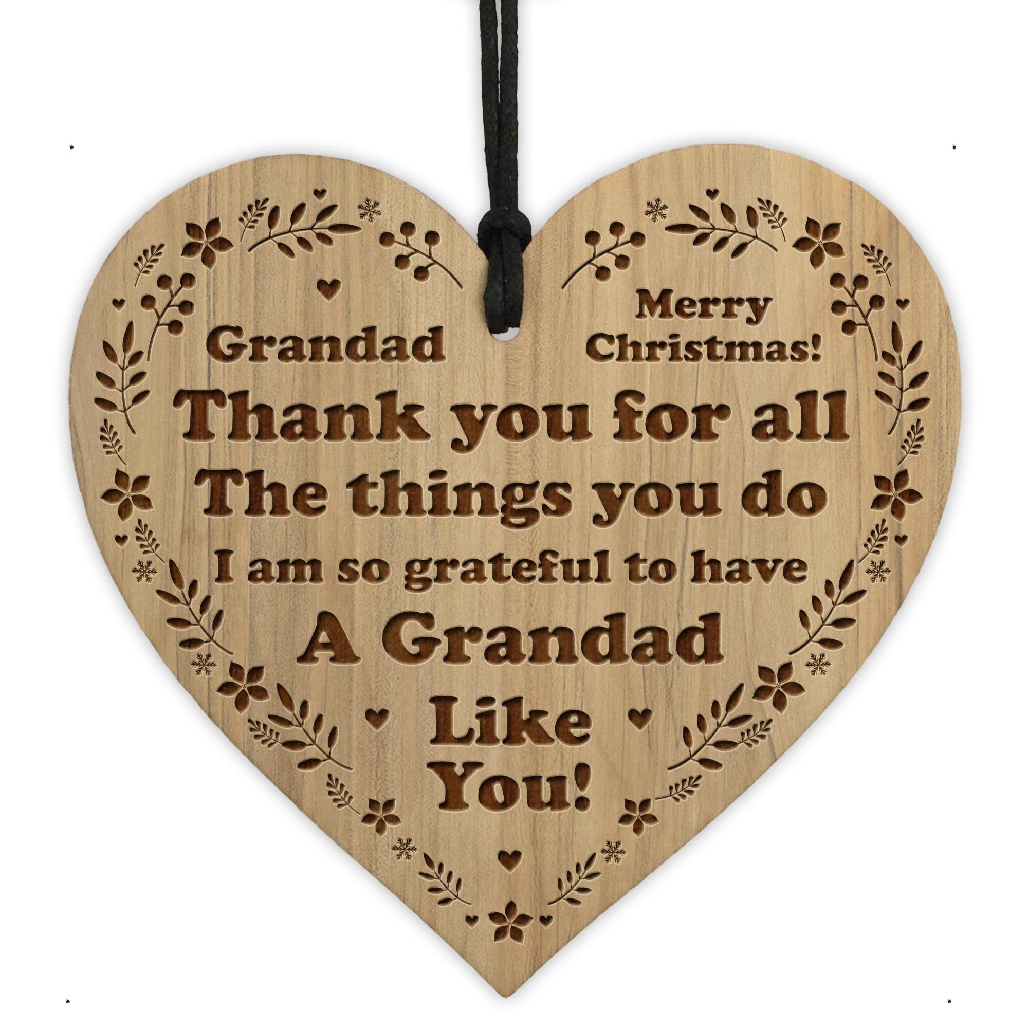 Red Ocean Christmas Gifts For Grandparents Engraved Heart Grandad Christmas Gifts Keepsake
