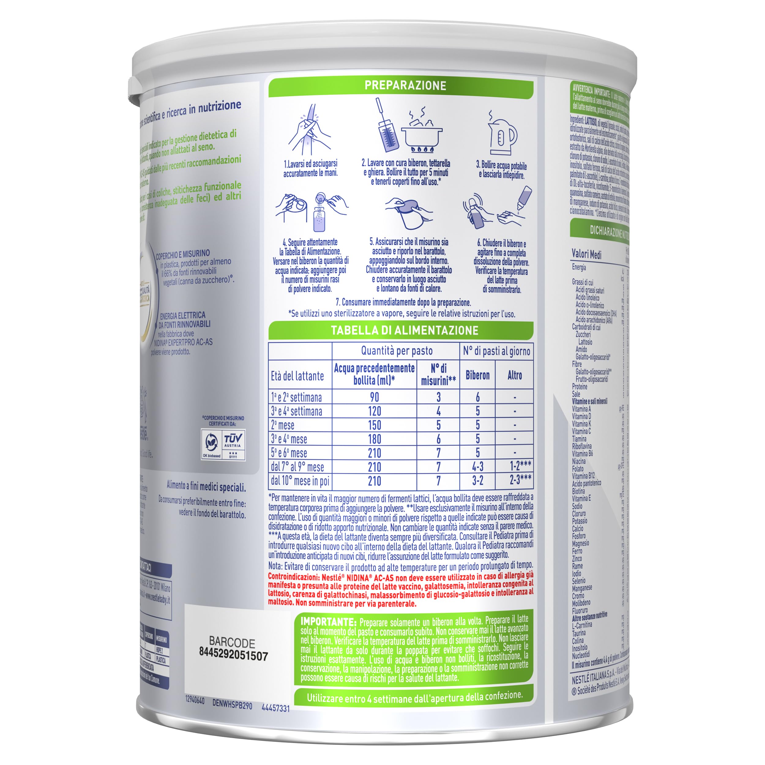 NIDINA EXPERT PRO AC-AS Alimento a fini medici speciali in polvere, Latta 800g