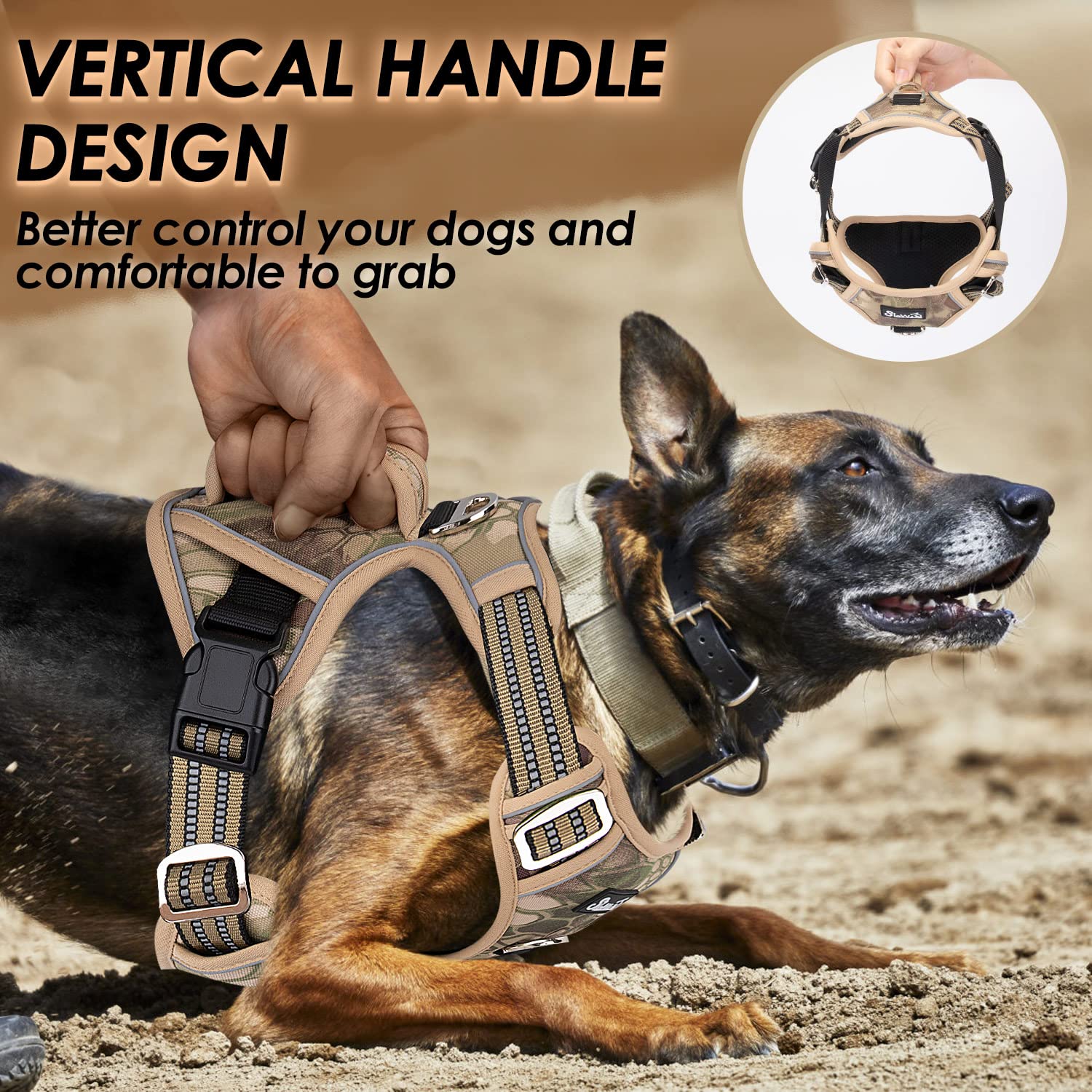 Eyein Dog Harness Small Dog, Anti Pull Adjustable Heavy Duty Pet Vest Harness with 2 Clips - Image 4