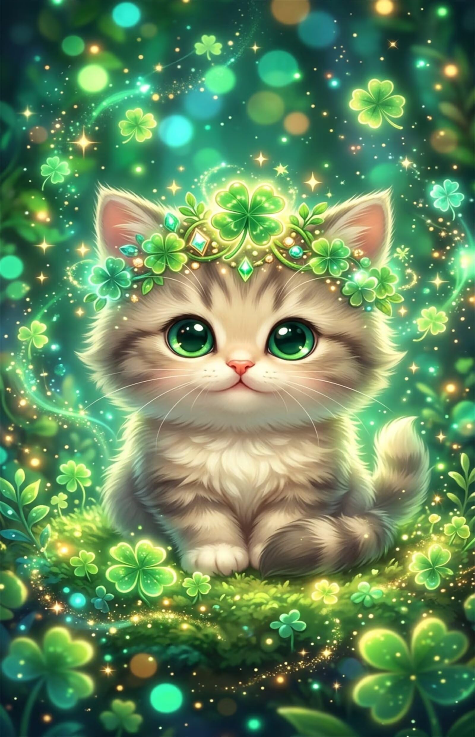 Umfarvt 5D Diamond Painting Kit Completo Vegetación, Kit de Pintura de Diamantes Hoja de Gato, 75x95cm Diamond Art para Adultos, DIY Round Rhinestones Bordado Punto de Cruz para Decoración Hogar