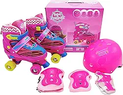 Patins Quad Unitoys Ajustável 30/33 Rosa Ref.1464S