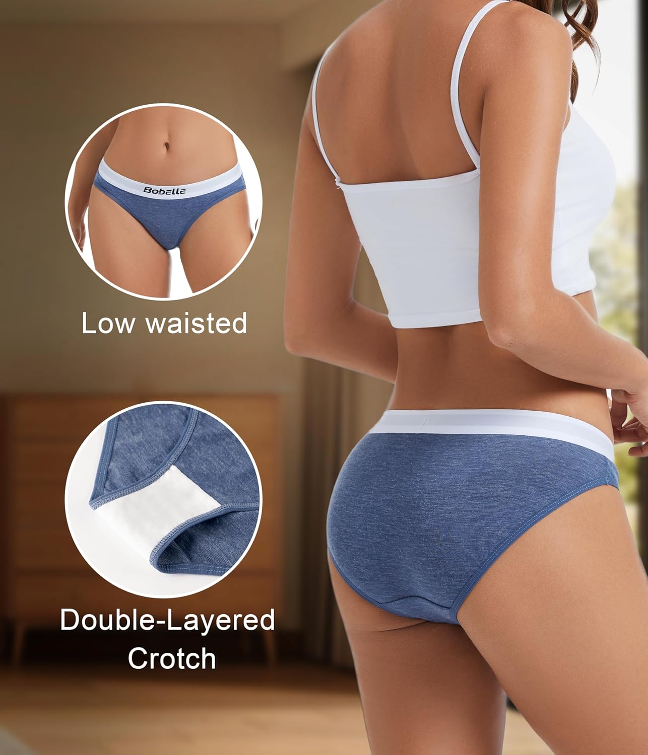 Merino Wool Underwear Women Warmers Wooly Hipster Panties Low Rise Briefs Ladies Bikini Underwear 3 Pack - Image 5