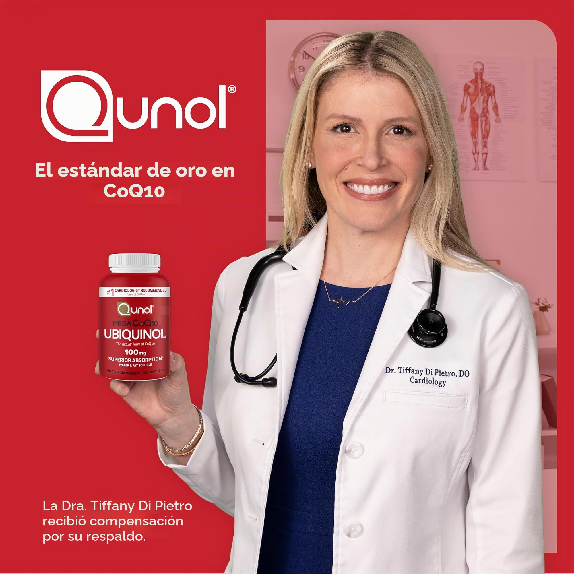 QUNOL Ultra 100 MG CoQ10, 300% Mejor absorción, Patentado Soluble en Agua y Grasa Suplemento Natural Forma de c0q10, antioxidante para la Salud del corazón, 30 Count, Cápsulas Blandas