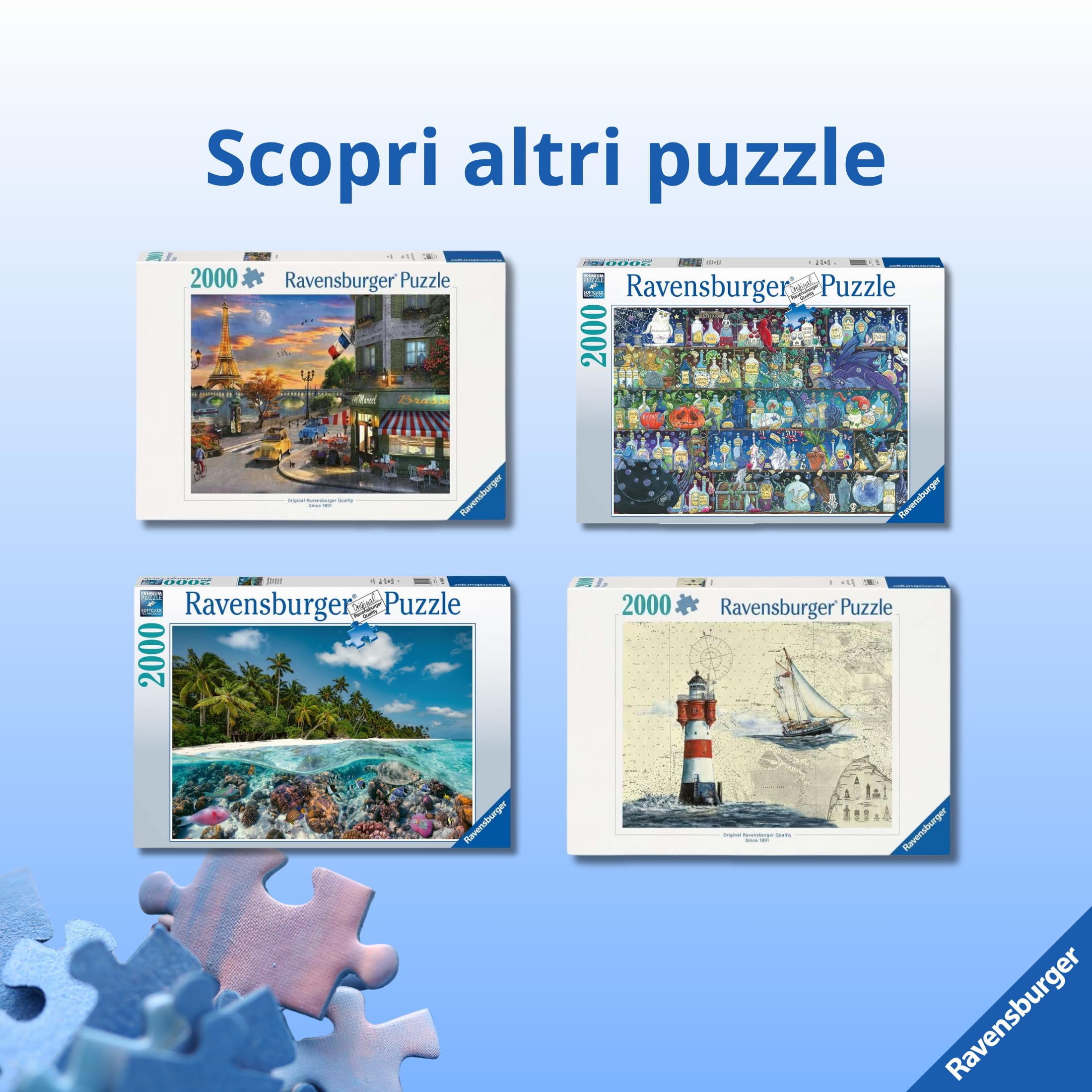 Ravensburger - Puzzle 2000 Pezzi Se I Pesci Potessero Camminare | Puzzle 2000 Pezzi | Rompicapo Adulti E Bambini Dai 14 Anni In Su | Regalo Per Bambini E Adulti | Misure 98x75cm
