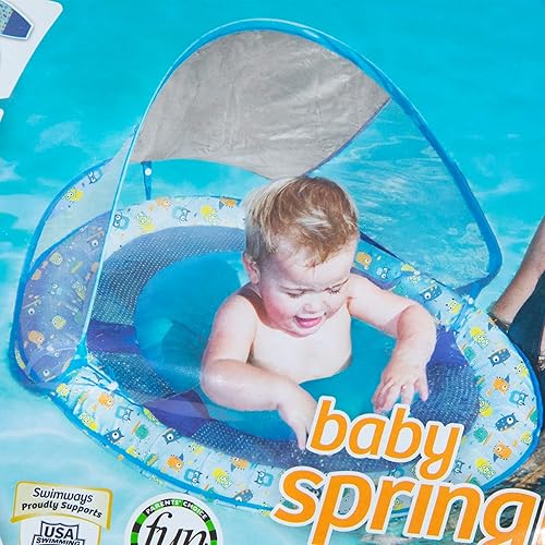 Miniatura 2 de SwimWays Baby Spring Float Sun Canopy - Blue Sea Life - 9-24 meses