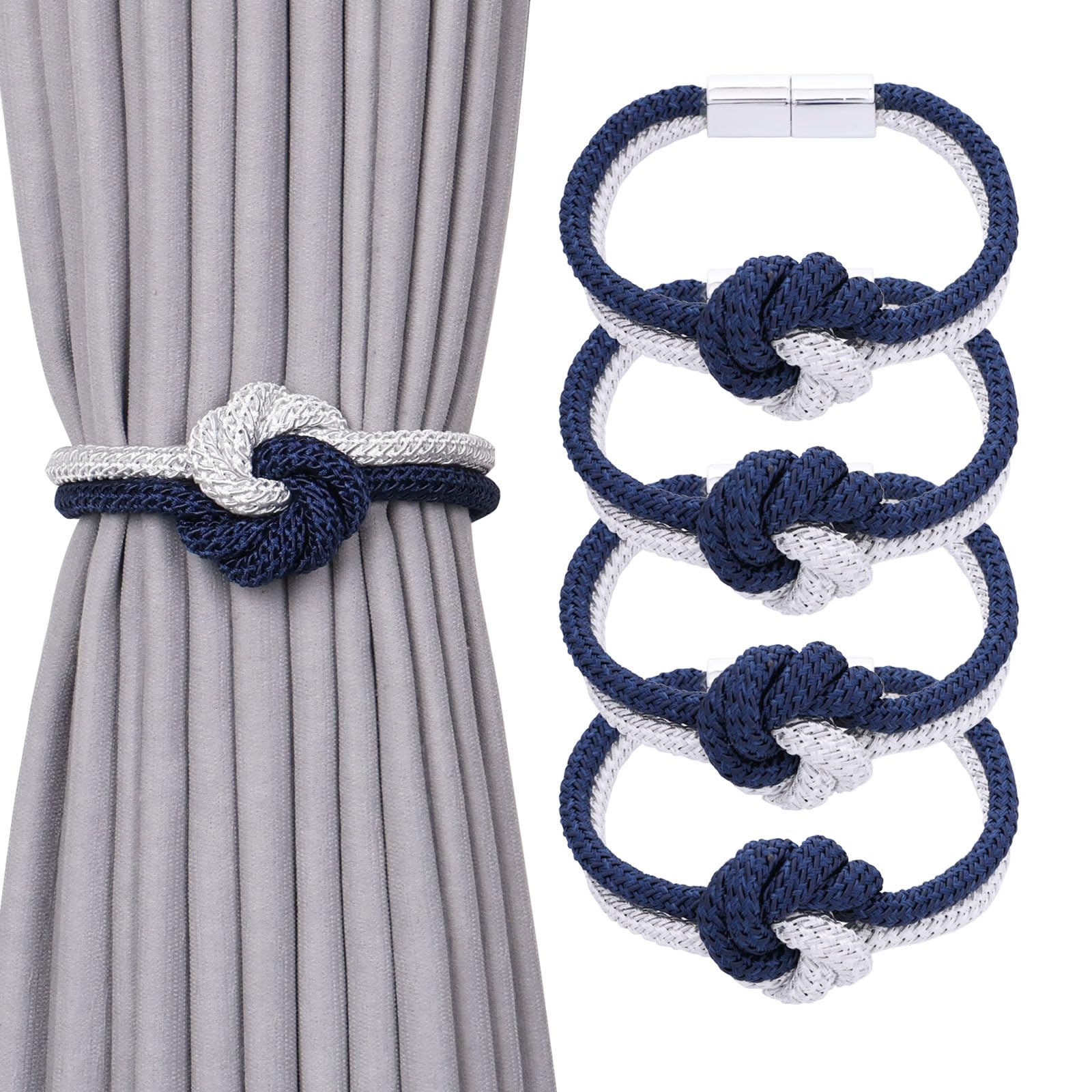 Pretty Jolly Flower‑Knot Curtain Tiebacks, Hand‑Woven Rope
