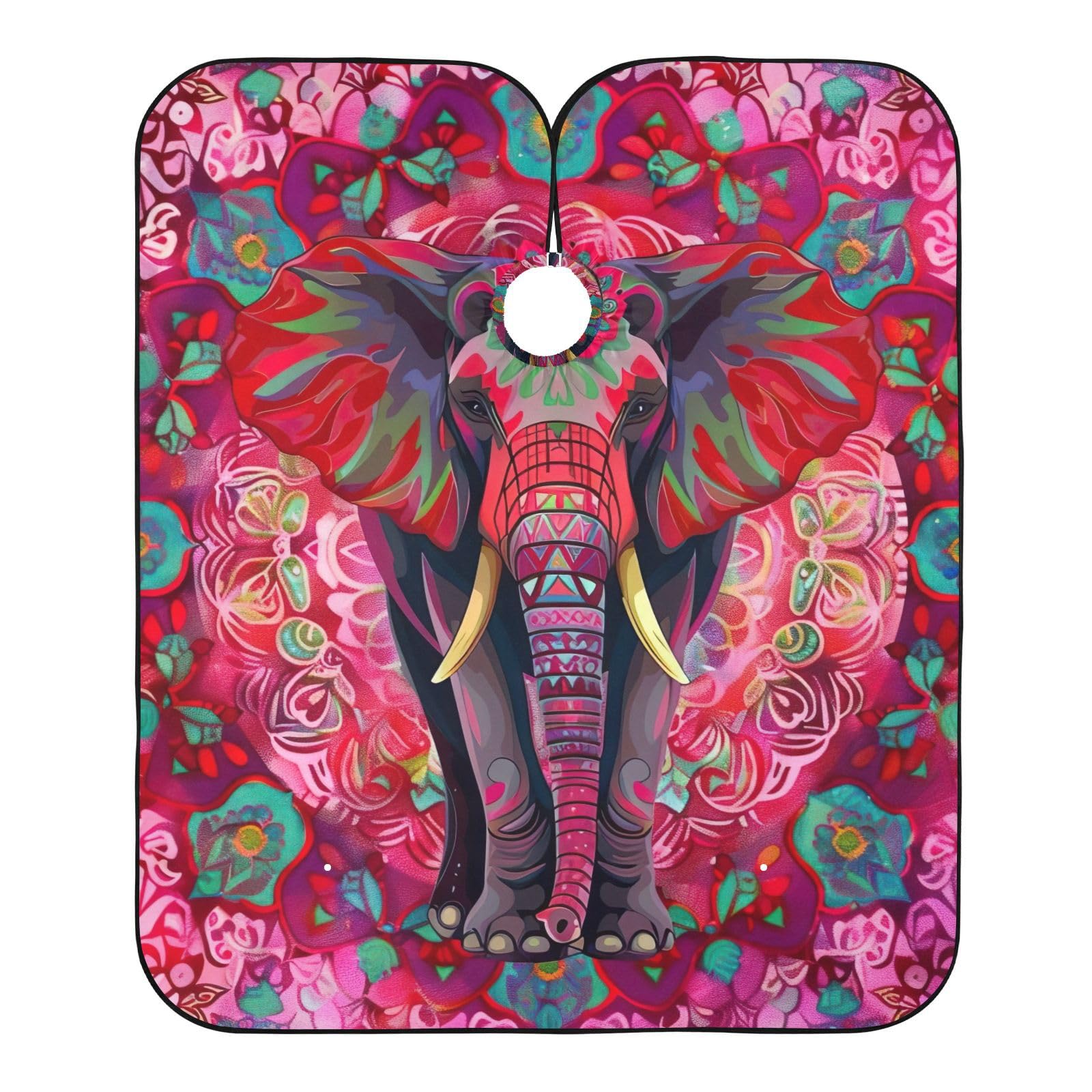 Hezely Elephant Totem Hair Dye Cape, Barber Cape for Adults,Waterproof Salon Cape,Waterproof Hairdressing Styling Hair Cutting, 65