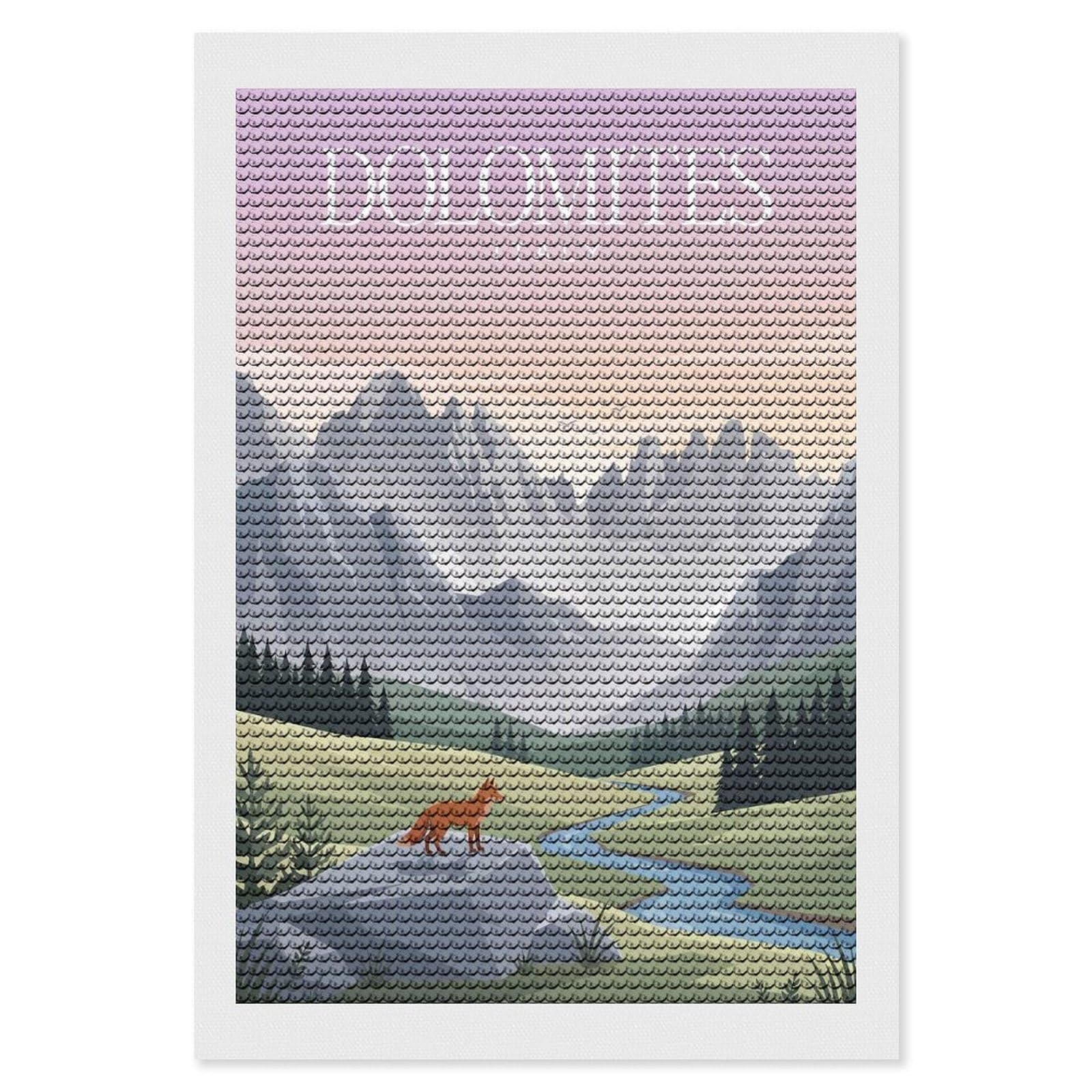 Junmoney Dolomites Italy Landscape Diamond Painting Set 8"x12", Neat Printed Canvas, with Tool Kit, Bedroom Decor, Gift Idea, Complete Accessories