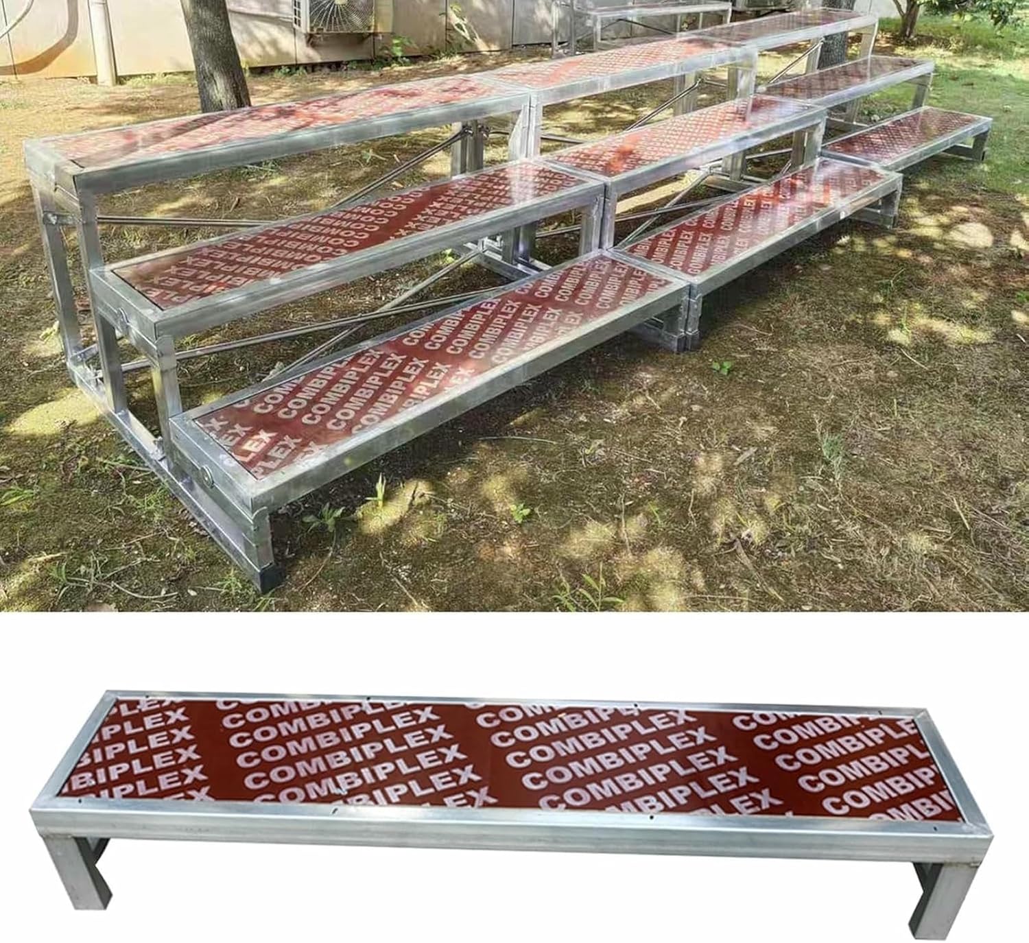 Portable Choral Risers Choir Stairs Platform, 1/2/3 Level Sturdy Anti-Slip Multi-Tiered Singing Steps for Professional Use, Easy-to-Assemble