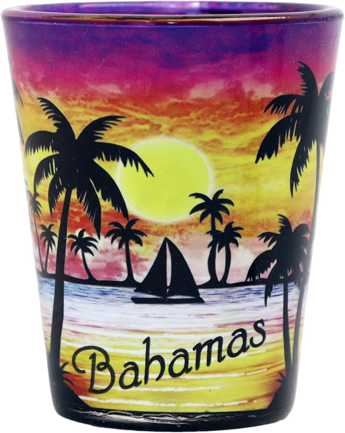 Bahamas Palm Sunset Shot Glass