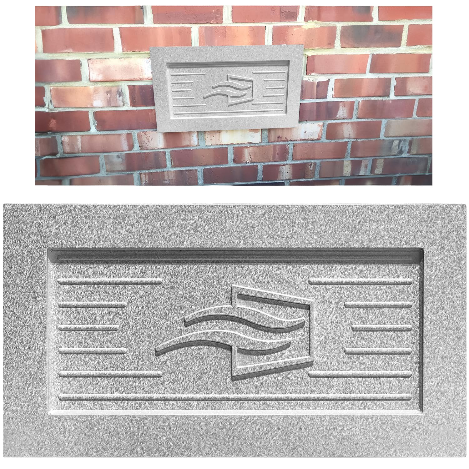 Crawl Space Recessed Foundation Vent Cover - Fits 8" H x 16" W Openings - Durable and Efficient Sealing Solution (White, Shallow Depth)