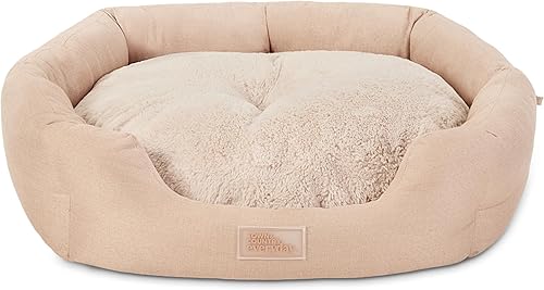 Miniatura 15 de Town & Country Everyday CuddleTown Cama para Mascotas Cuddler de Lino Sintético Cómoda y Acogedora, Espuma de Caja de Huevos de Apoyo y Calmante,