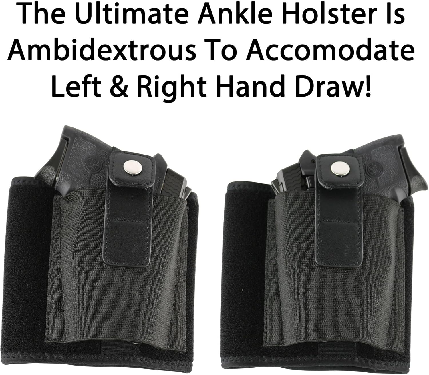 Ultimate Ankle Holster by ComfortTac, Compatible with Glock 42, 43, 36, 26, Smith and Wesson Bodyguard .380.38, Ruger LCP, LC9, Sig Sauer, and Similar Guns