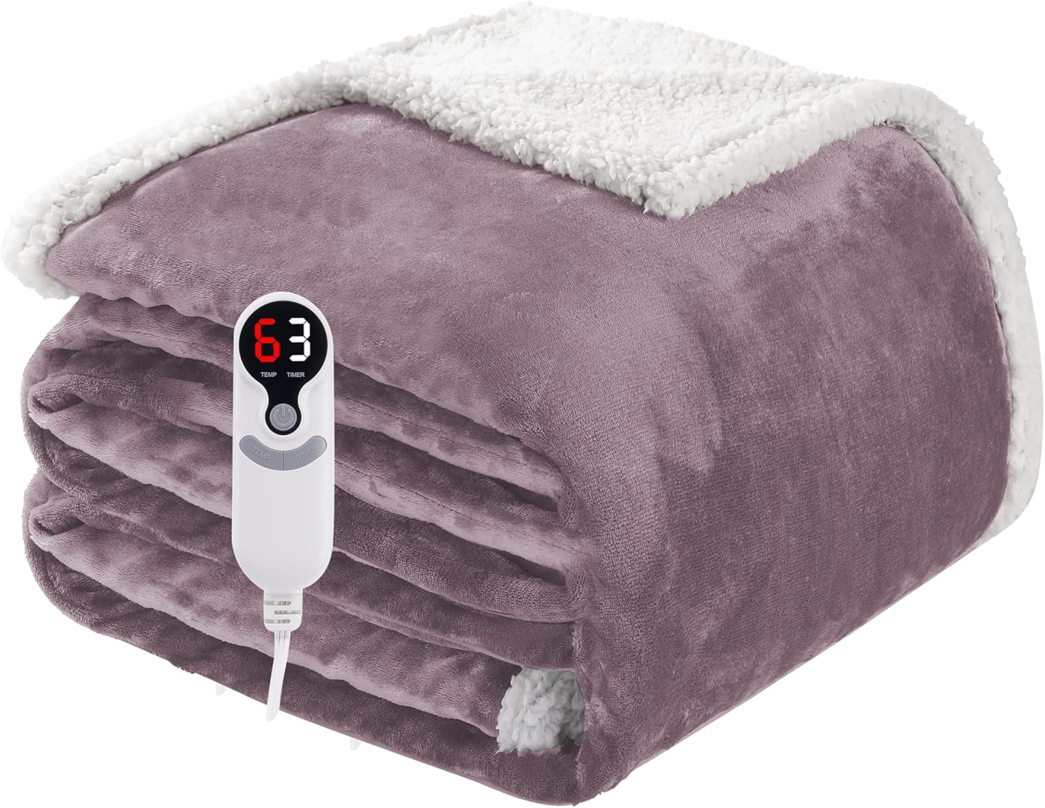 Electric Heated Blanket Full Size 72"x84", Soft Flannel with Overheat Protection, 9 Adjustable Heat Settings & 10-Hour Auto-Off Timer, Fast Heating for Winter Comfort, Purple