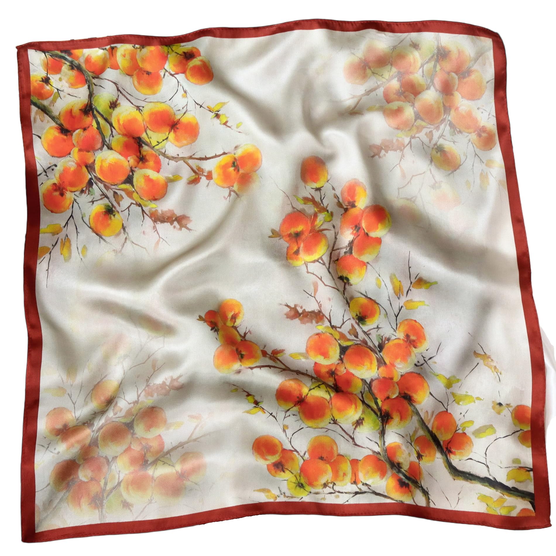 GIMIRO Frauen 70x70cm Schal Simulierte Seide Blumen Schal Krawatte Hahnentritt-Bandana