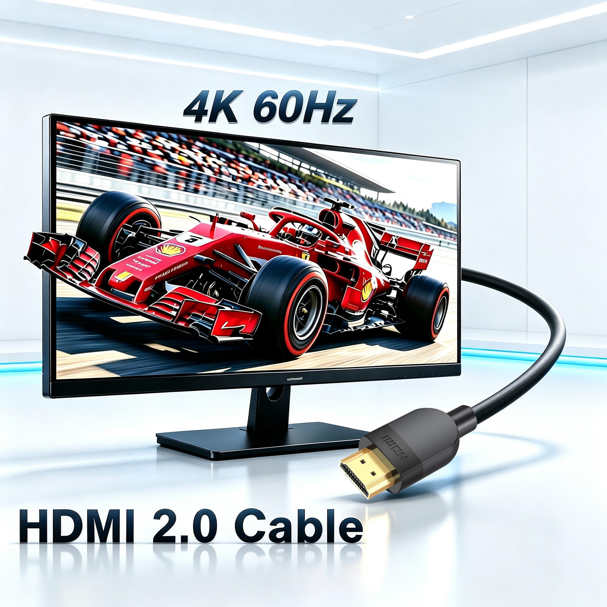 Cavo HDMI 4K, 3 m, confezione da 10 pezzi, cavo HDMI 2.0 ad alta velocità, supporto 4K a 60Hz 2K a 120Hz 1080P a 144Hz, HDR ARC 3D HDCP 2.2 per monitor, PS5/4, Xbox, Apple TV, laptop, interruttore