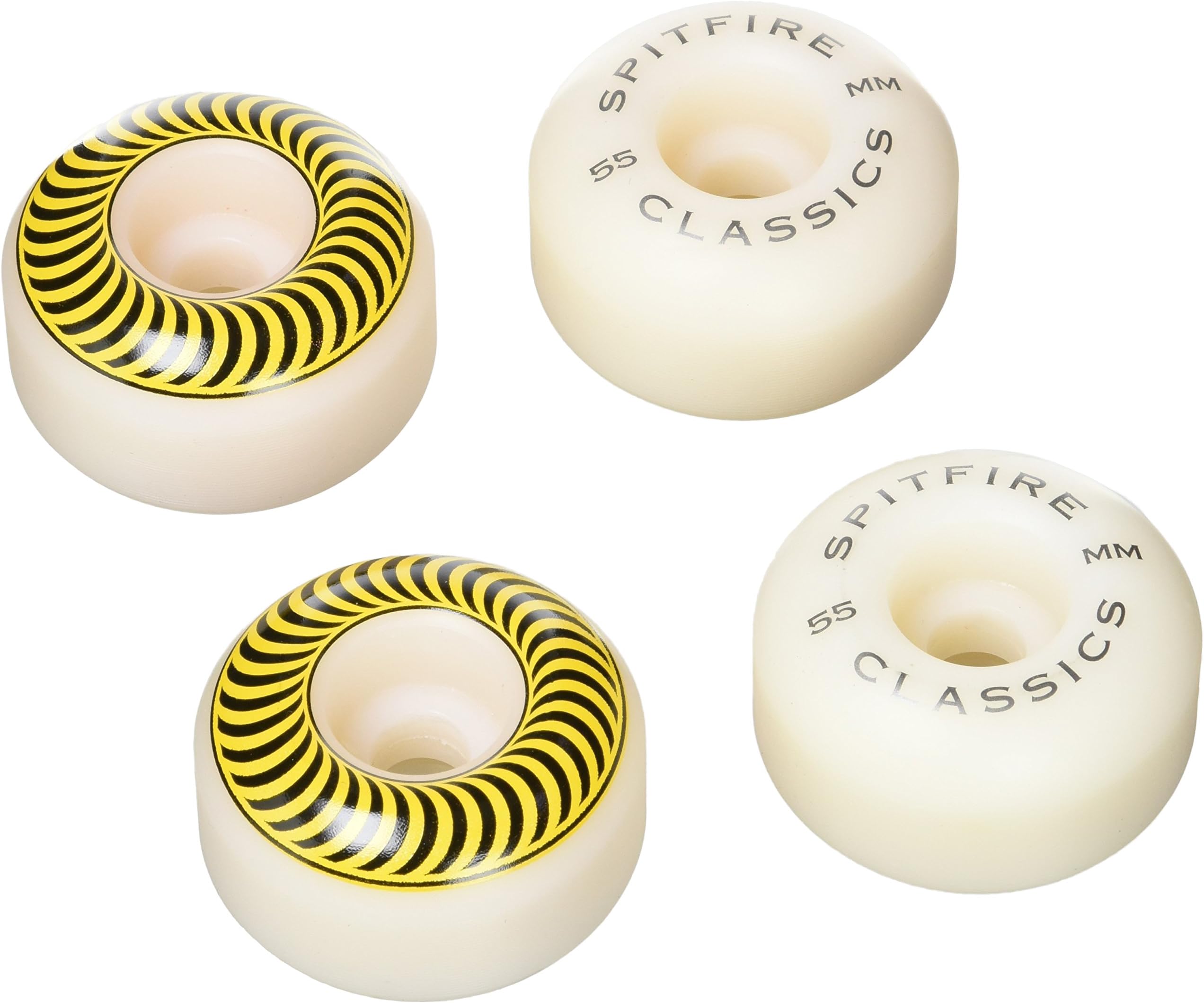SpitfireUnisex's Formula-Four Classic Wheels, White, 55 mm
