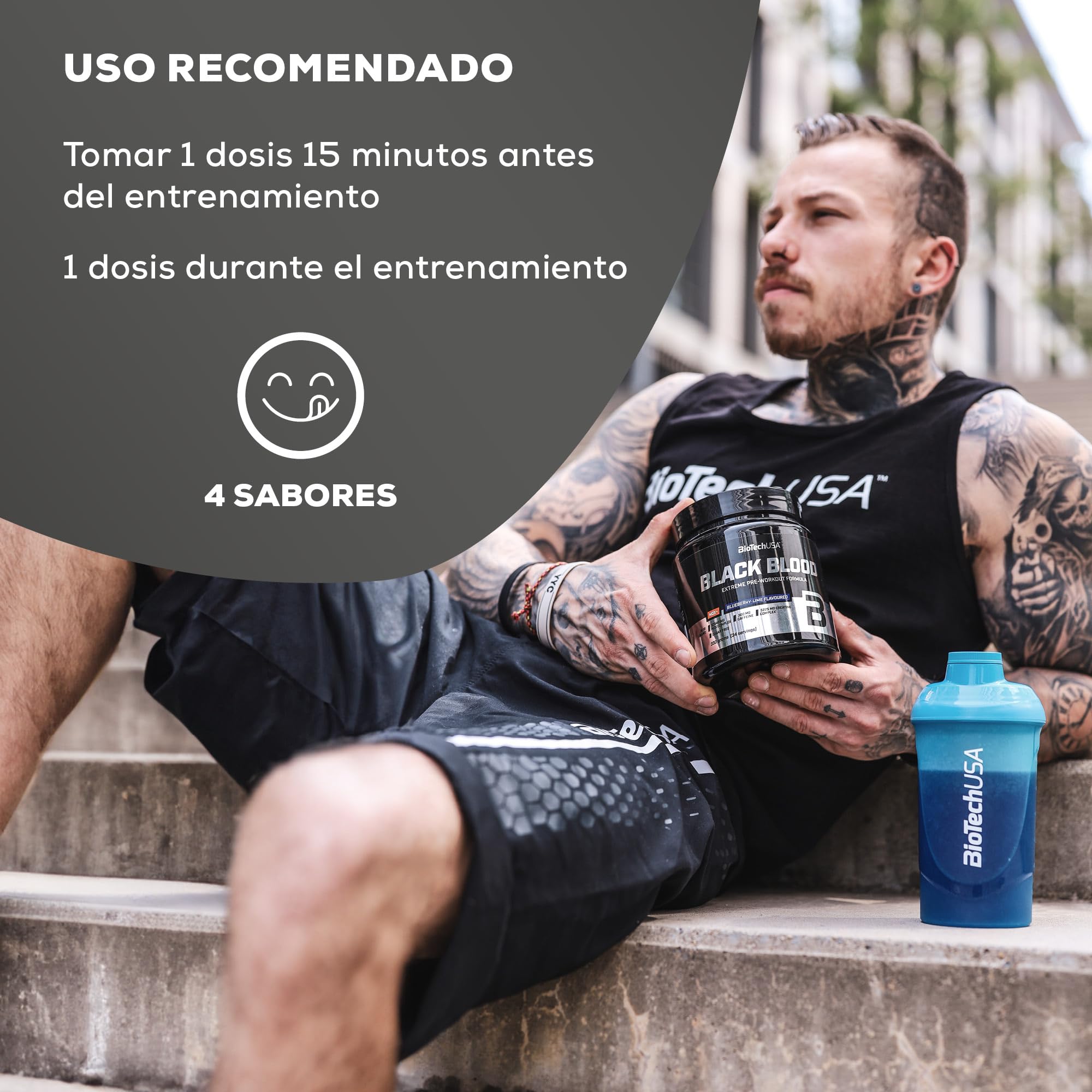 BioTechUSA Black Blood NOX+ | Fórmula preentrenamiento con cafeína