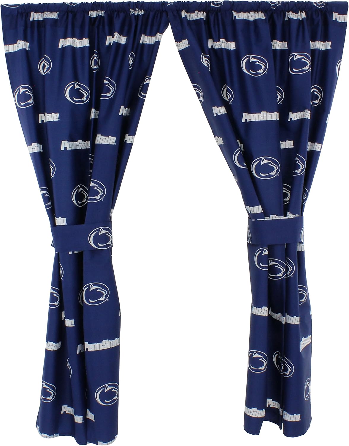 College Covers Everything Comfy Penn State Nittany Lions Curtain Panel Set, 2 Panels, 2 Matching Tie Backs, 42 inches Wide by 63 inches Long