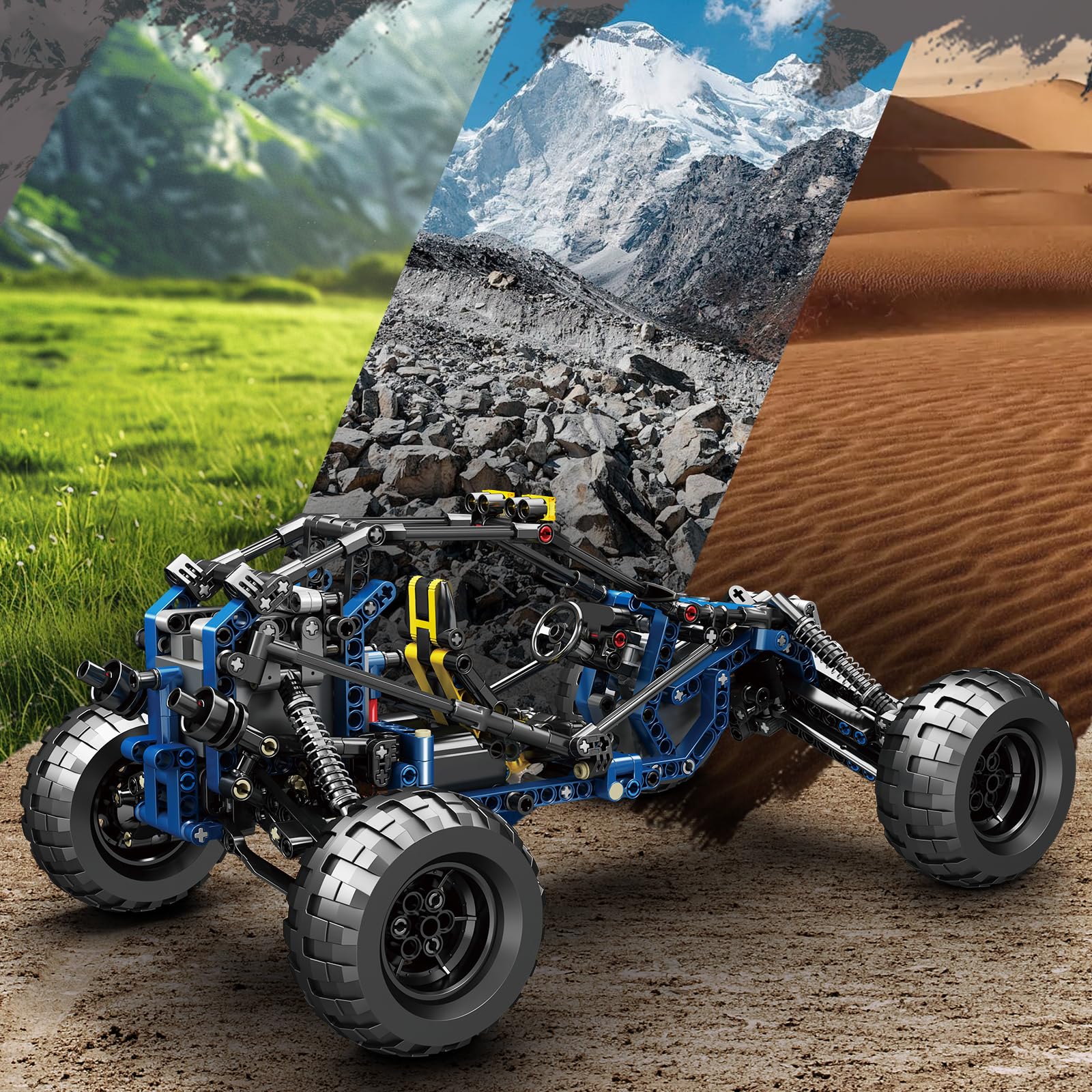 Mould King 18018 Technik Geländewagen, APP Ferngesteuertes Off-Road Buggy mit Motoren, RC Fahrzeug Spielzeugauto für Kinder (532 Teile)