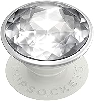 Vista 1 de PopSockets Agarre para teléfono con soporte expandible, agarre adhesivo - Disco Crystal Silver