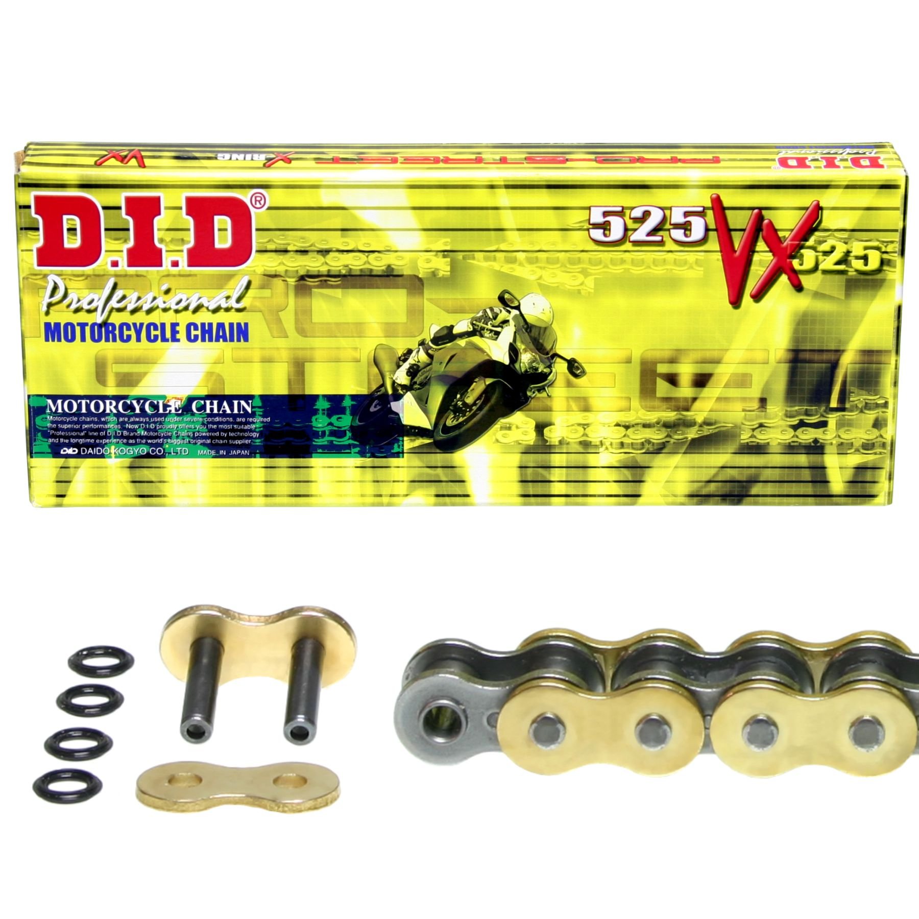 Kettensatz CB 750 Seven Fifty, 1992-2003, RC42, DID X-Ring extra verstärkt gold | Kettenkit mit X-Ring-Kette (offen mit Nietschloss) extra verstärkt, gold-stahl-farben (G&B), Ritzel und Kettenrad