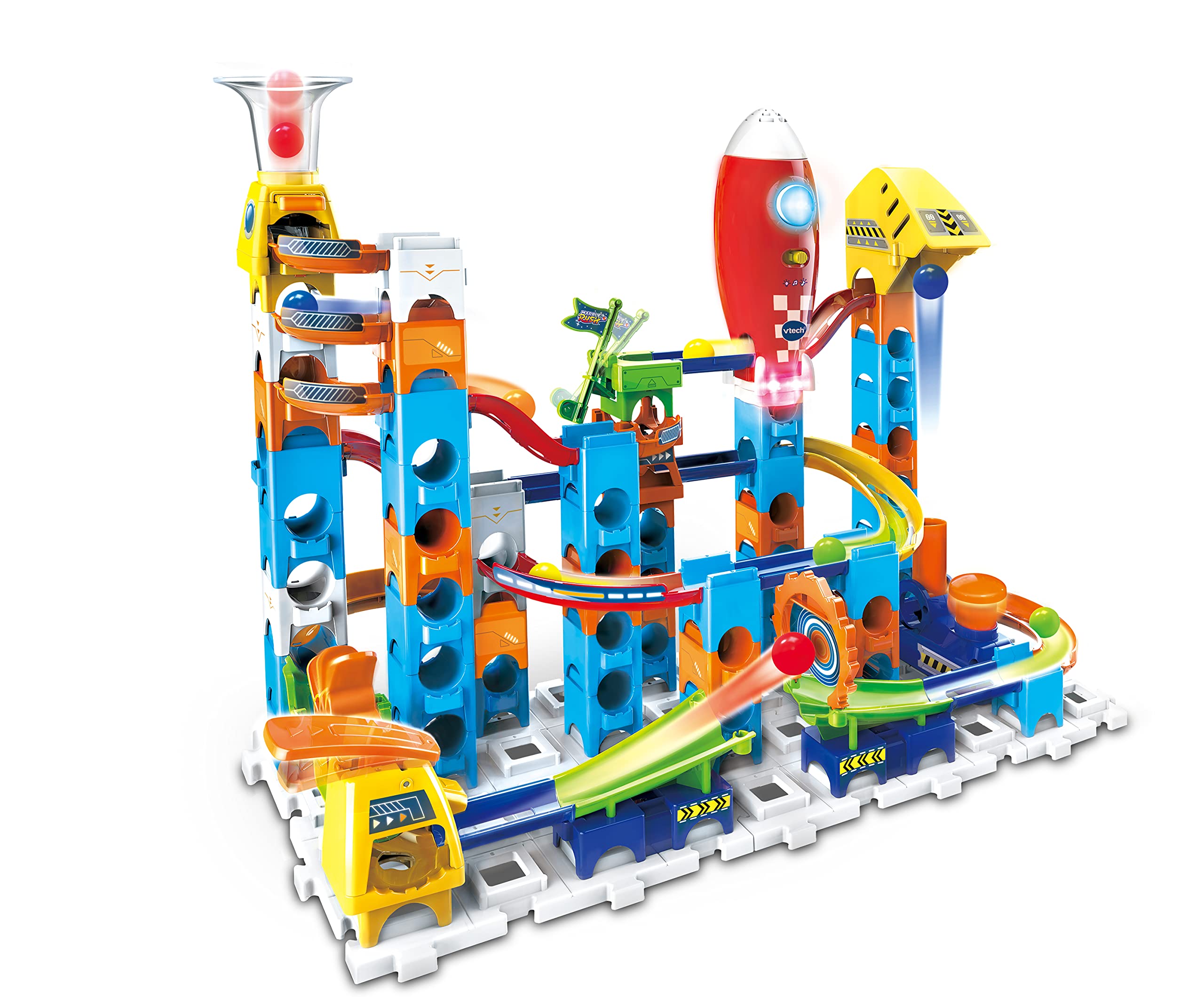 VTech Marble Rush - Rocket Set M100 E – Interaktive Murmelbahn mit spannenden Bahnelementen & Marble Rush - Adventure Set S100 – Interaktive Murmelbahn mit spannenden Bahnelementen