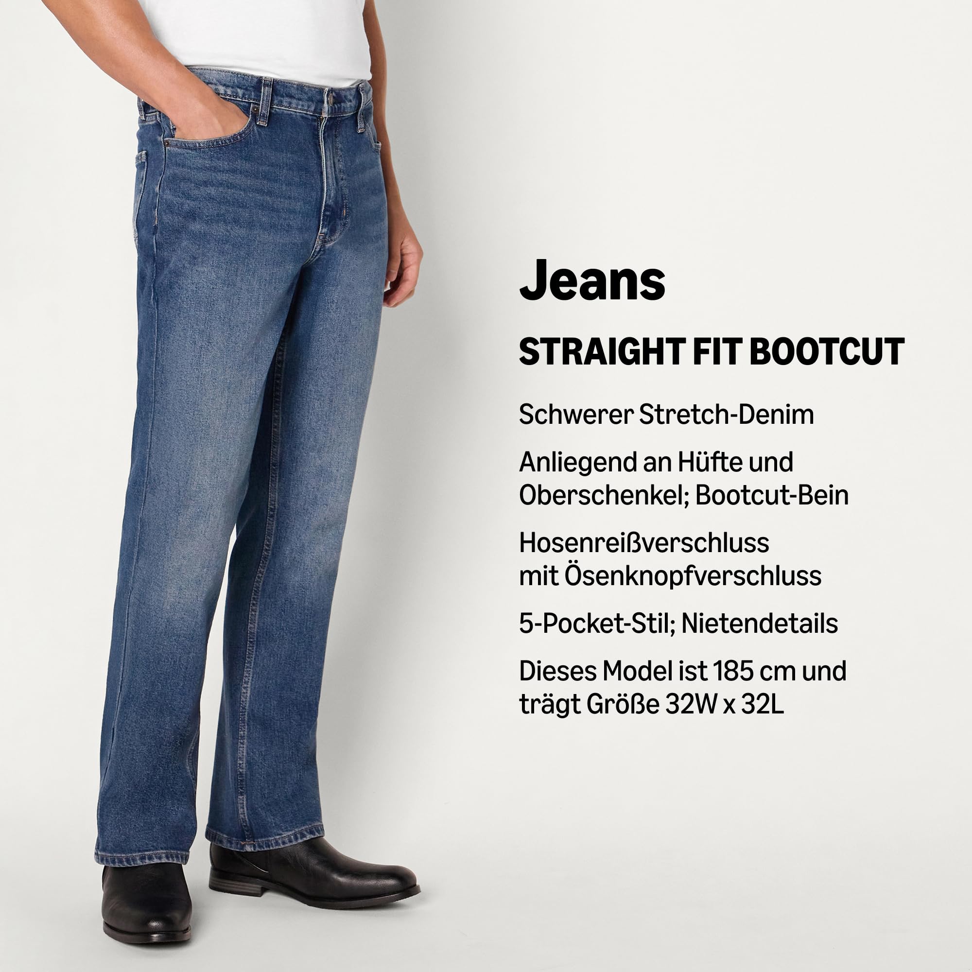 Amazon Essentials Herren Straight-Fit Bootcut-Herrenjeans mit Geringem Stretchanteil