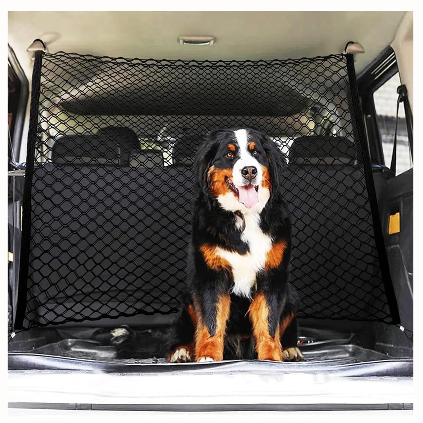 FVVWVRCSX Car Dog Guard, for Opel/Vauxhall Frontera Electric (2024 2025) Dual Layer Vehicle Universal Nets Mesh Barrier Blocks Pets Access To Car Front Seats
