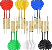 Accmor 18 Pack 18g Steel Tip Darts Set - Professional Metal Darts with Copper Barrel, Skid-Proof Grip for Dartboard
