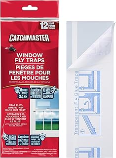 Window Fly Traps by Catchmaster - 12 Count, Ready to Use...