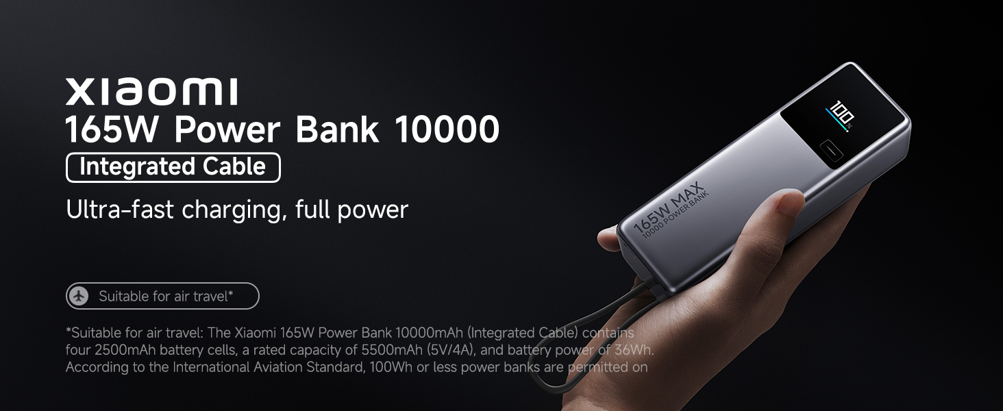 Xiaomi 165W Power Bank 10000mAh, super fast charging | 3 USB-C
