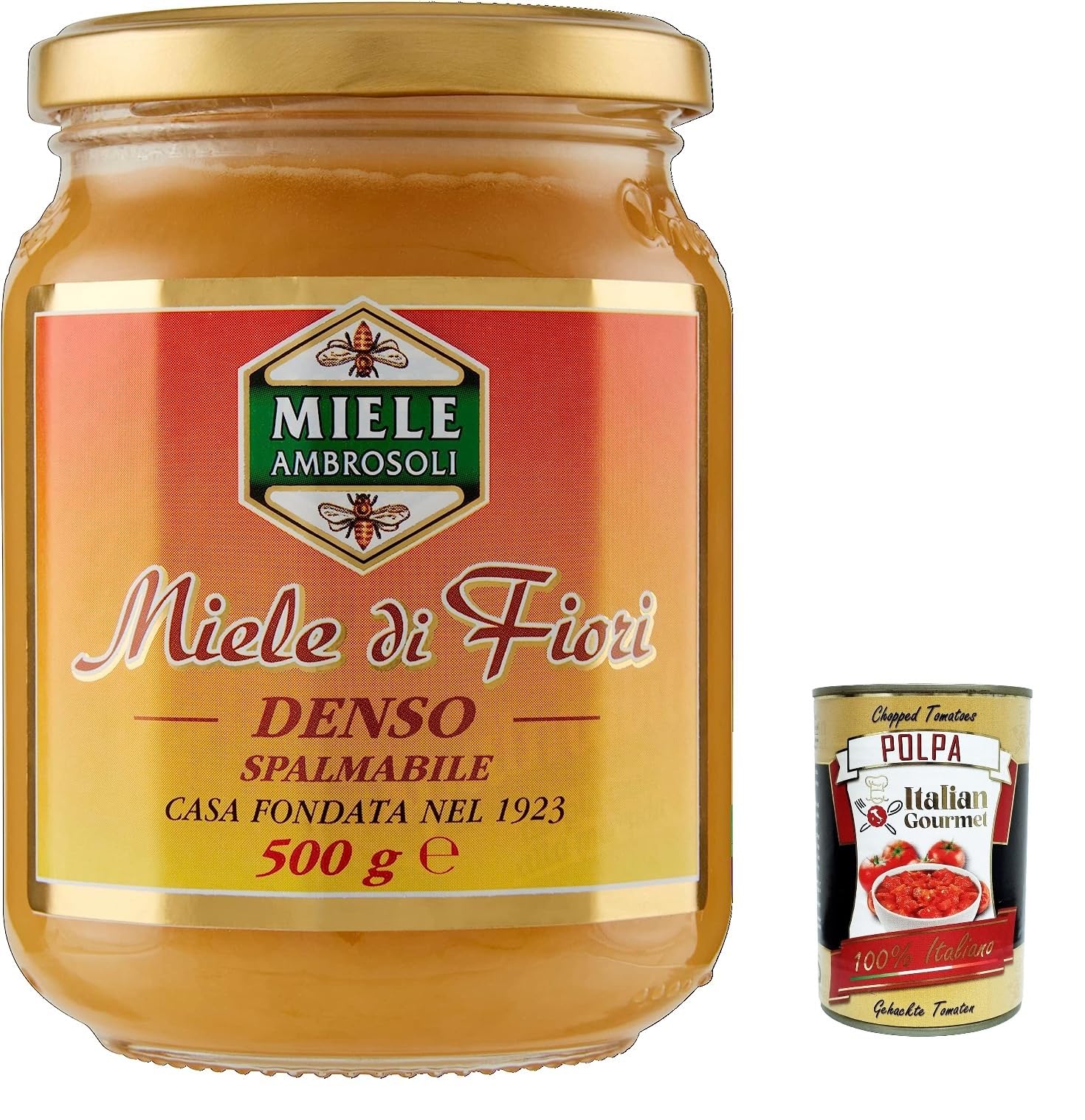 Italian Gourmet Crema di Miele Denso Honig Brotaufstrich cremig 12 x 500g | Dolce e vellutato; perfekt für Frühstück, Desserts, Tee und warme Getränke, Gesamtnettogewicht 6 kg + Kostenlos Polpa 400g
