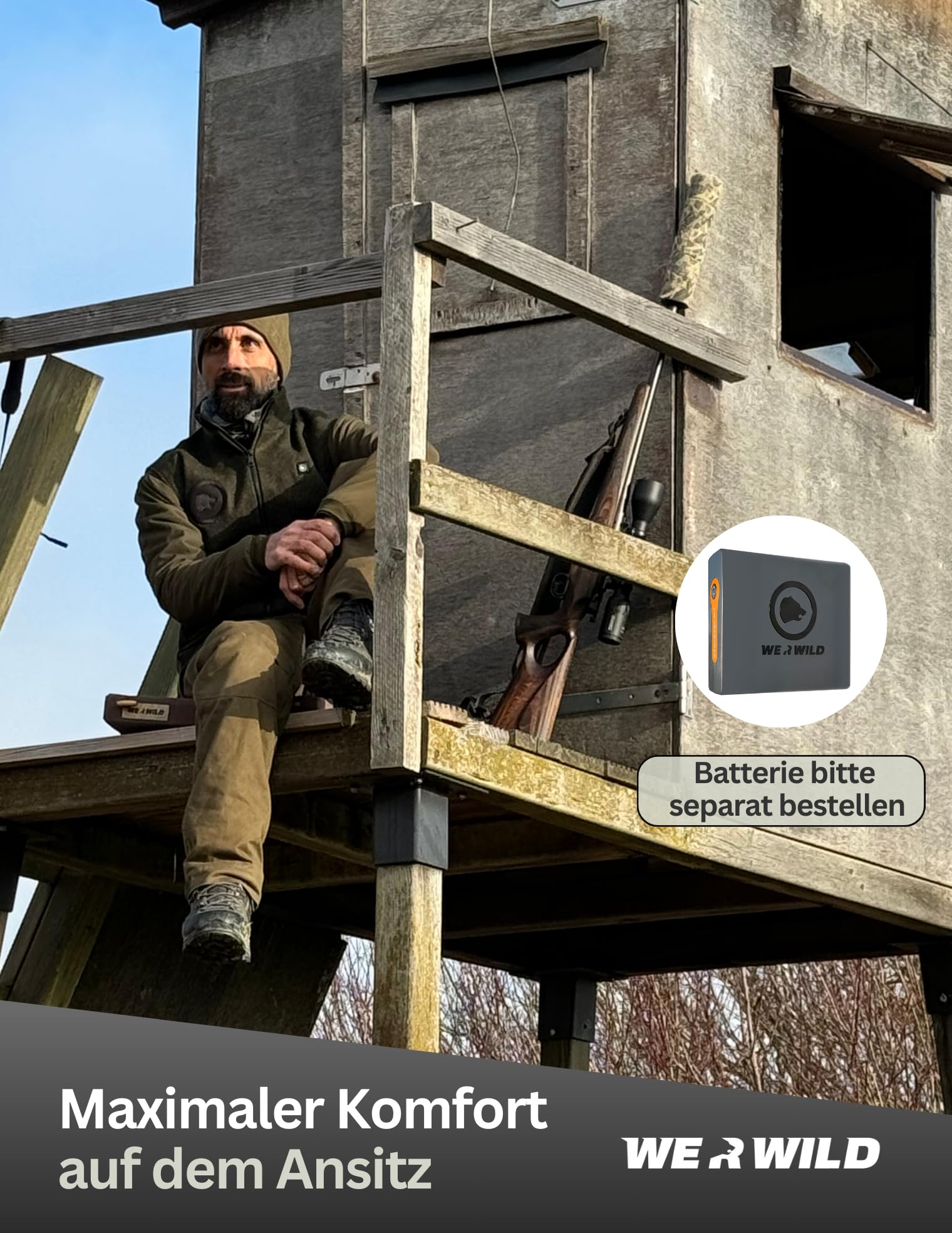 Beheizbares Sitzkissen - Zusammenrollbares Jagd Sitzkissen - Outdoor Heizkissen aus hochwertigem Loden - Wärmendes Sitzkissen Cocoon Cushion