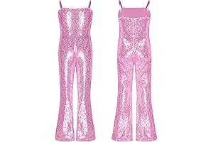 Kids Girls Pink Sequin Jumpsuit - A Sparkling Star on the Runway