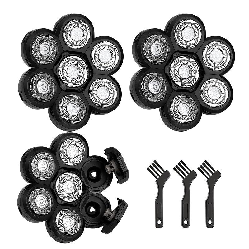 Cabeças de reposição pretas 7D para barbeador elétrico, pacote com 3