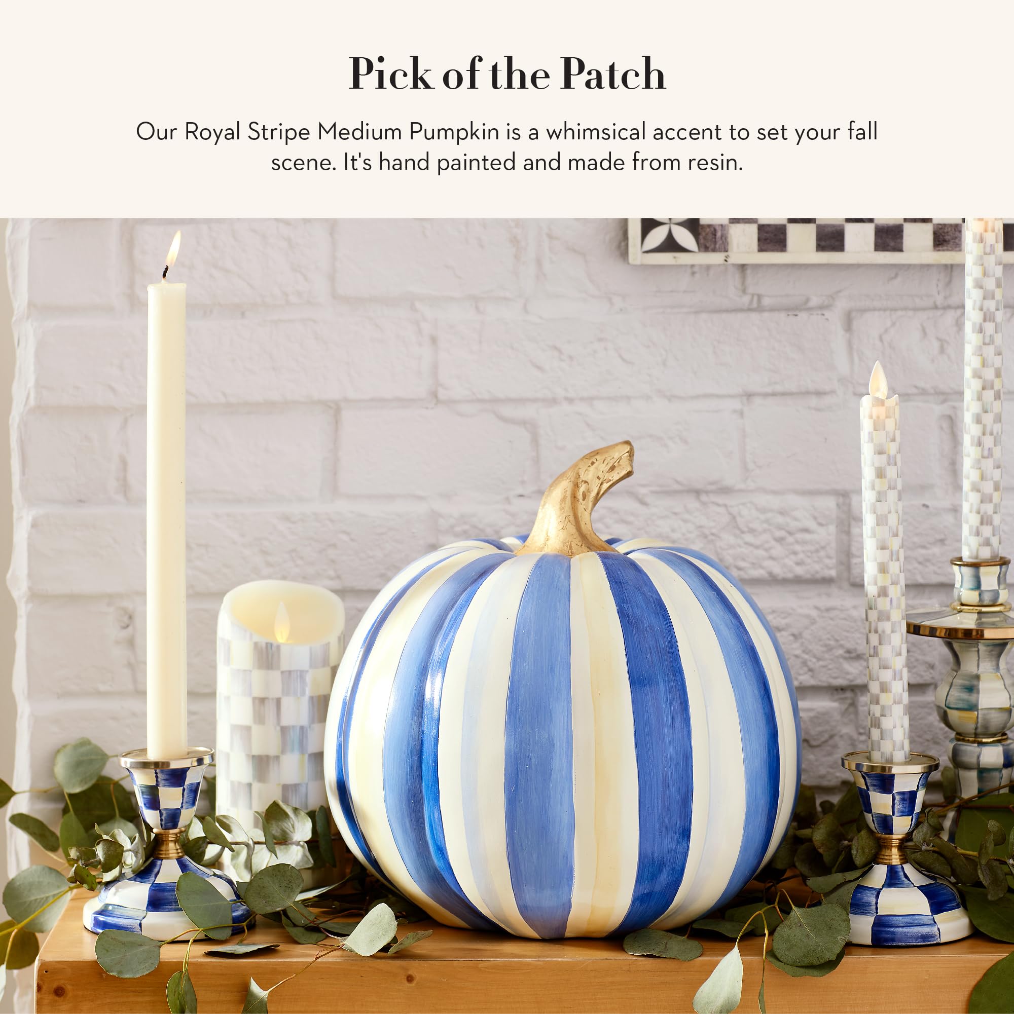 Amazon.com: MACKENZIE-CHILDS Medium Pumpkin, Resin Halloween and