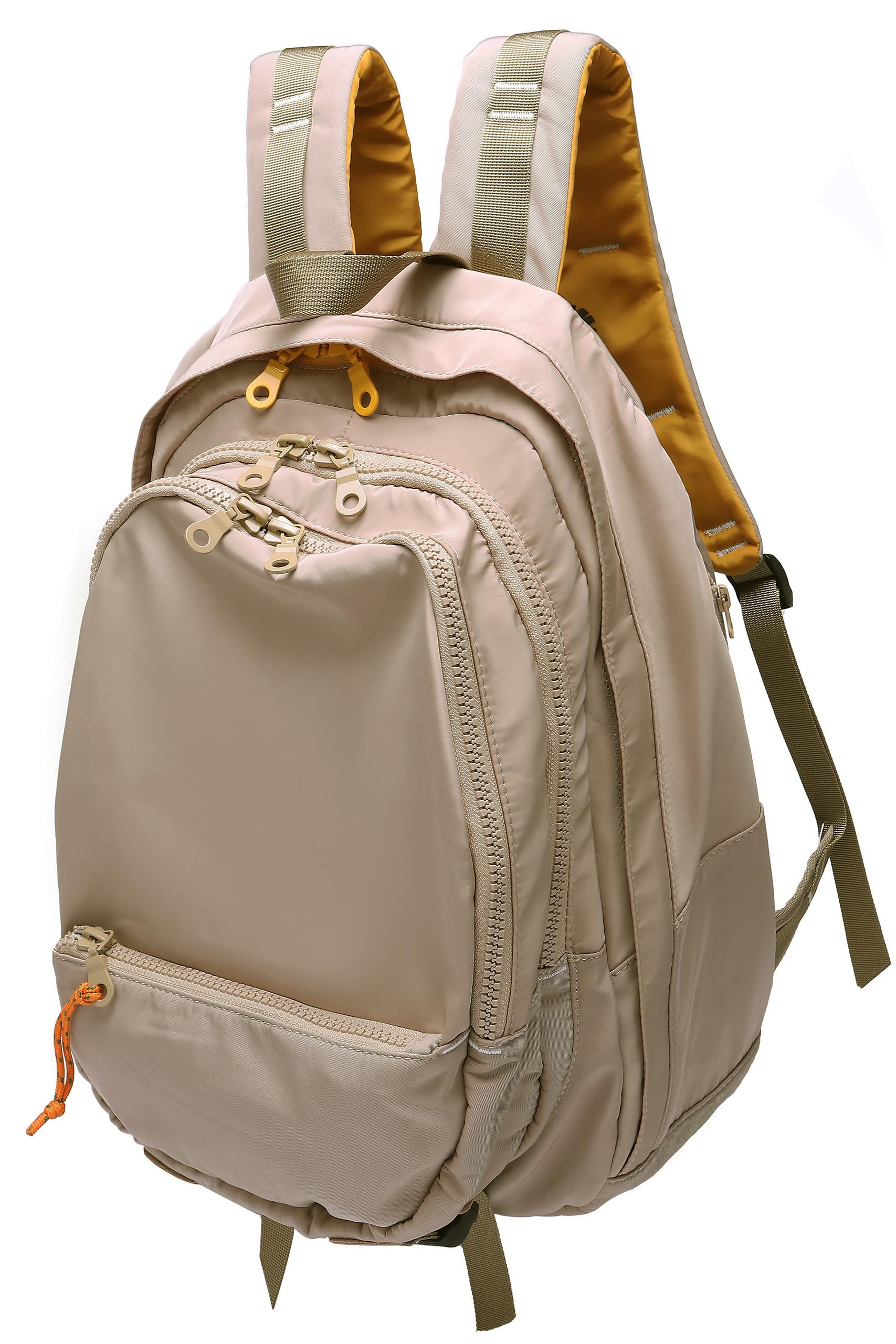 DORIS&JACKY UNISEX Campus Backpack Large Capacity Travel Casual Daypack For Women (Large-Beige)