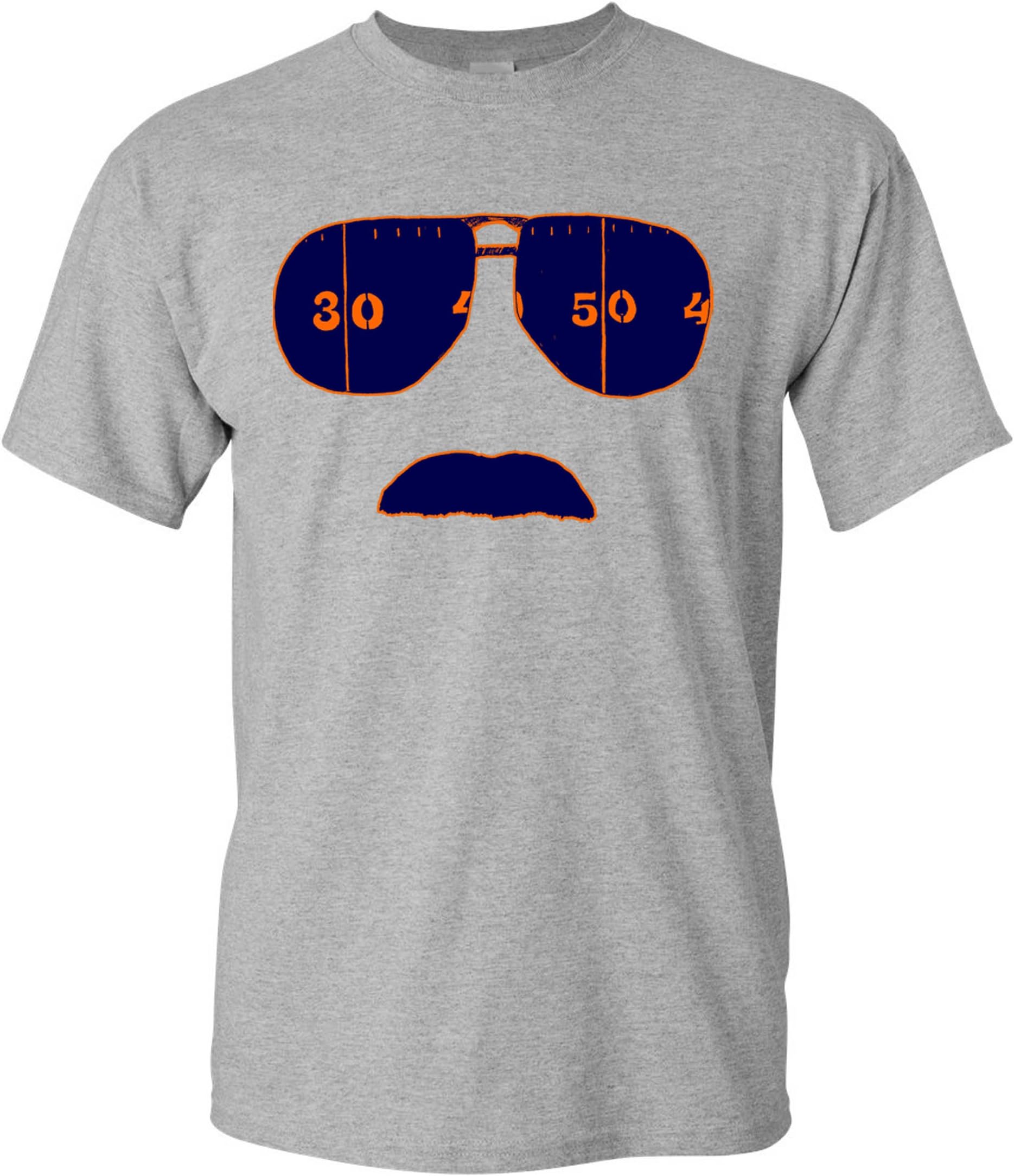 Men's Chicago Ditka Glasses and Stache Parody T-Shirt Heather Grey
