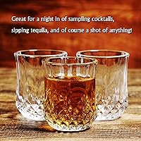 Vista 6 de Juego de 6 vasos de chupito, transparentes y bonitos vasos de degustación, capacidad de 1.75 onzas